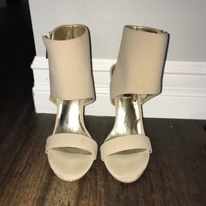 Cream ankle booties